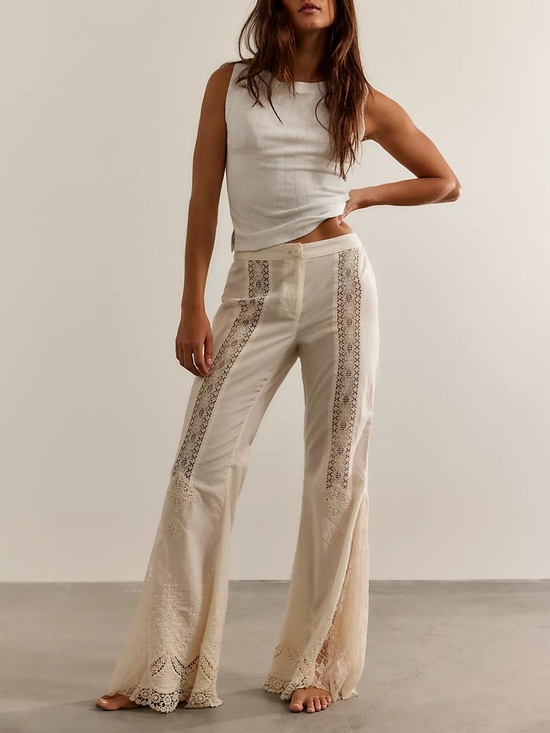 Free People Pants - Free people Aliyah Lace Flare Pants